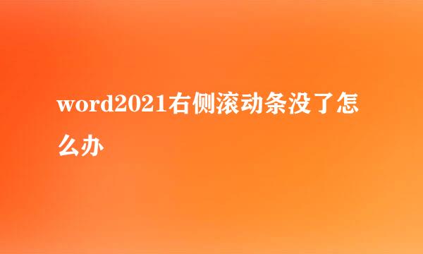 word2021右侧滚动条没了怎么办