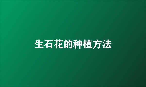 生石花的种植方法