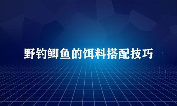 野钓鲫鱼的饵料搭配技巧
