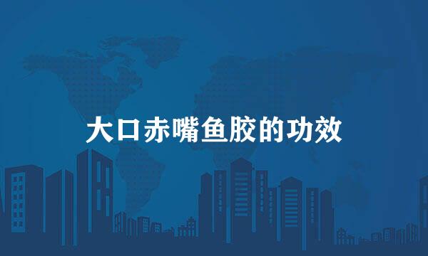 大口赤嘴鱼胶的功效