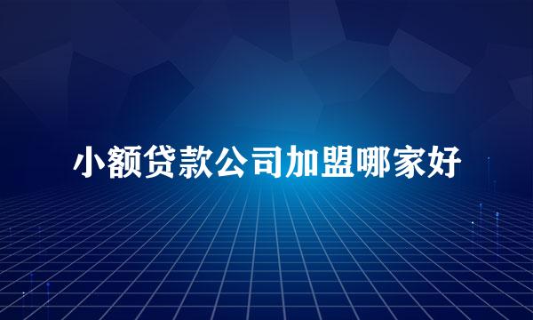 小额贷款公司加盟哪家好