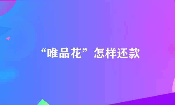 “唯品花”怎样还款