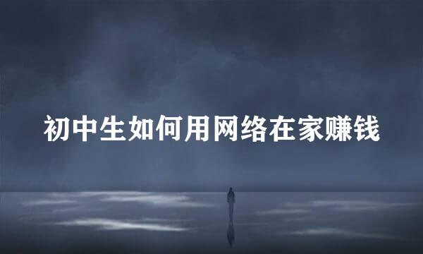 初中生如何用网络在家赚钱