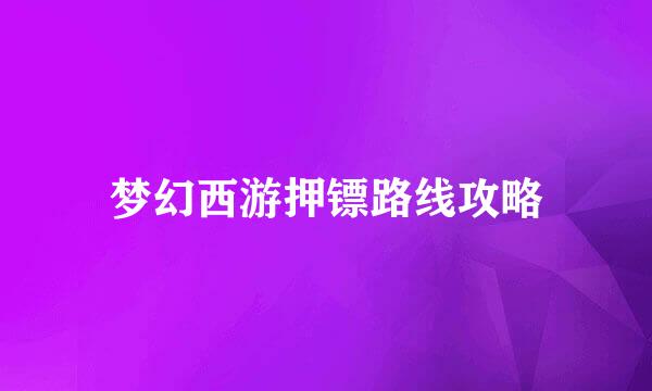梦幻西游押镖路线攻略