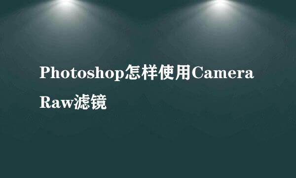 Photoshop怎样使用Camera Raw滤镜