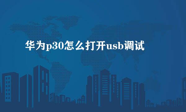 华为p30怎么打开usb调试