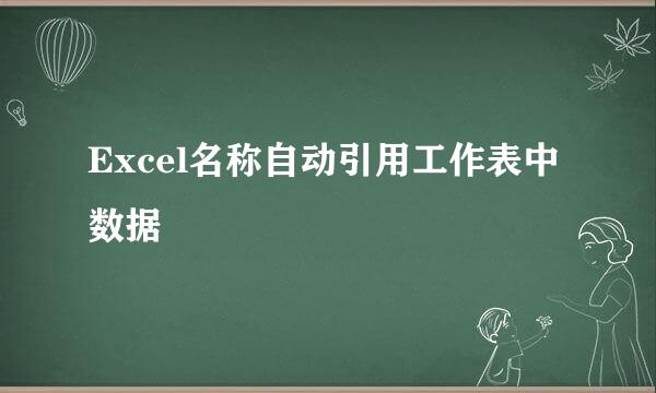 Excel名称自动引用工作表中数据