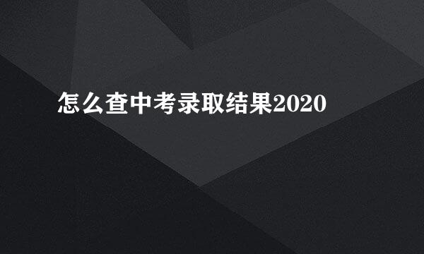 怎么查中考录取结果2020