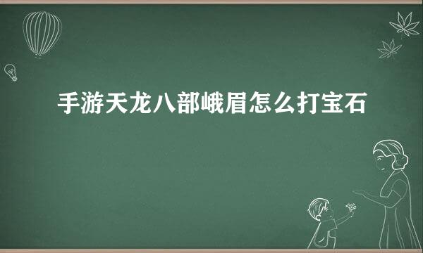 手游天龙八部峨眉怎么打宝石