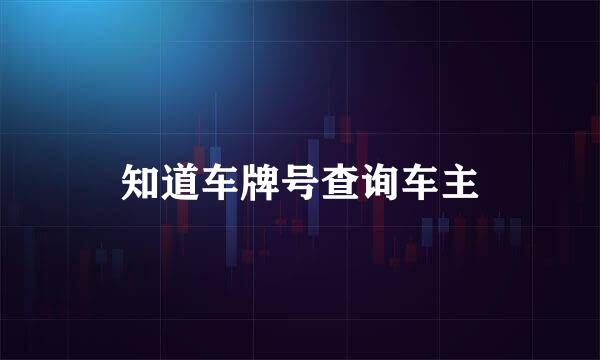 知道车牌号查询车主