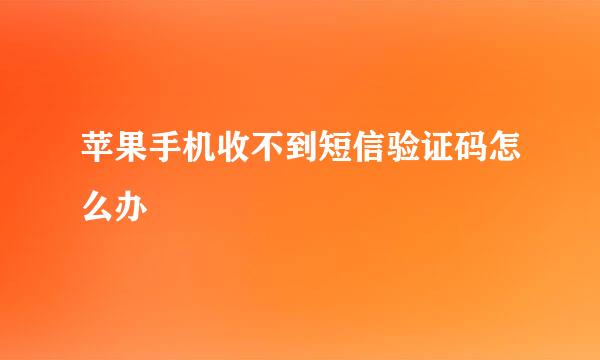 苹果手机收不到短信验证码怎么办