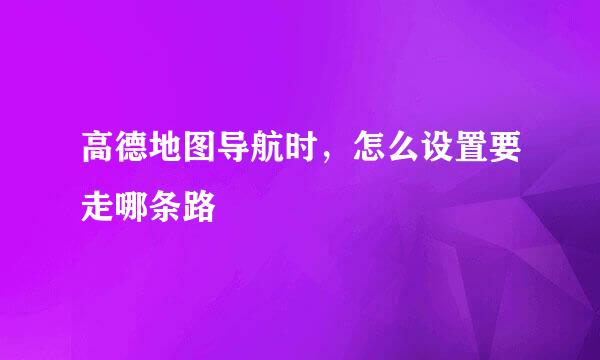 高德地图导航时，怎么设置要走哪条路