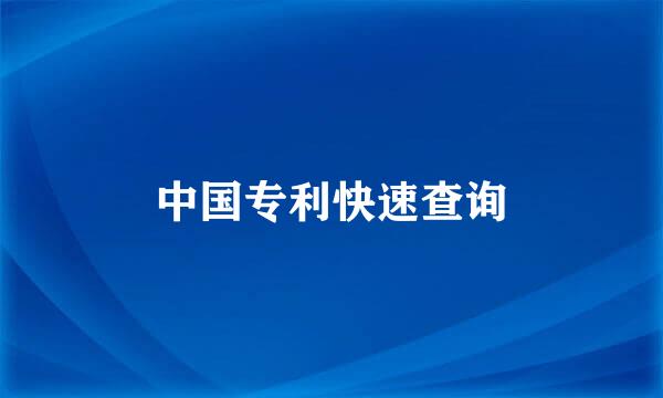 中国专利快速查询