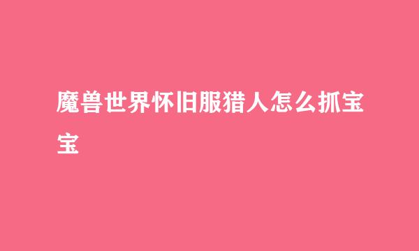 魔兽世界怀旧服猎人怎么抓宝宝