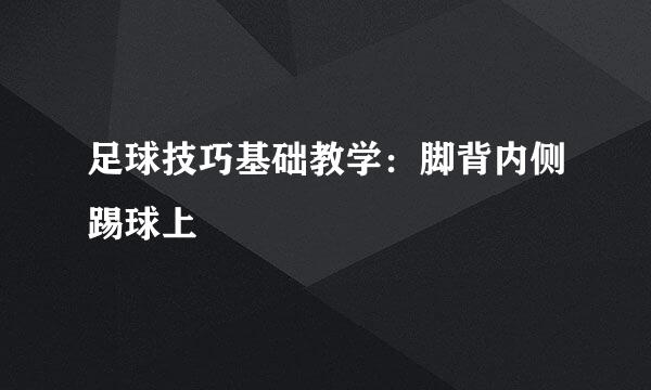 足球技巧基础教学：脚背内侧踢球上