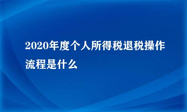 2020年度个人所得税退税操作流程是什么