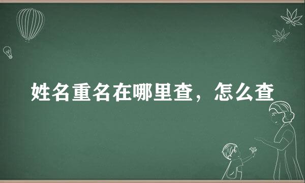 姓名重名在哪里查，怎么查