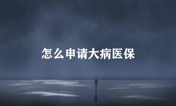 怎么申请大病医保