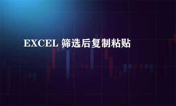 EXCEL 筛选后复制粘贴
