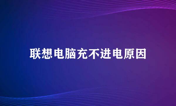 联想电脑充不进电原因