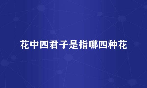 花中四君子是指哪四种花