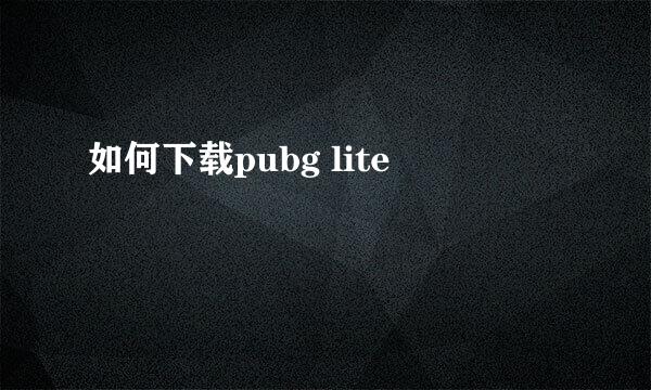 如何下载pubg lite