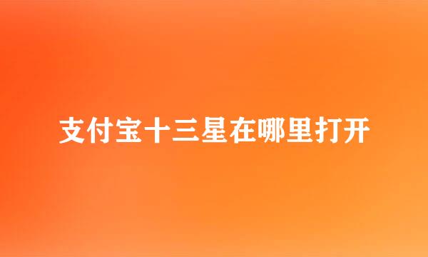 支付宝十三星在哪里打开