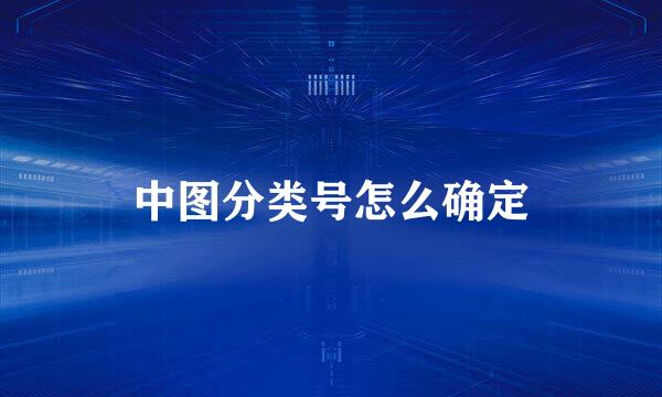 中图分类号怎么确定