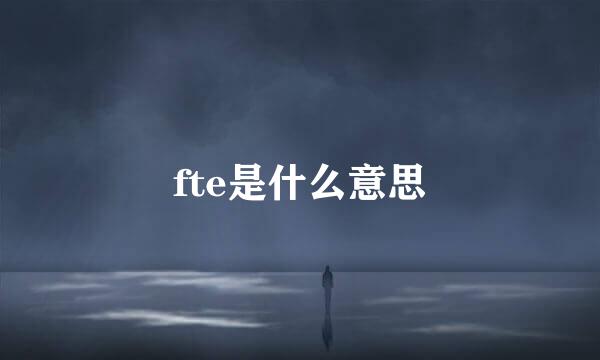 fte是什么意思