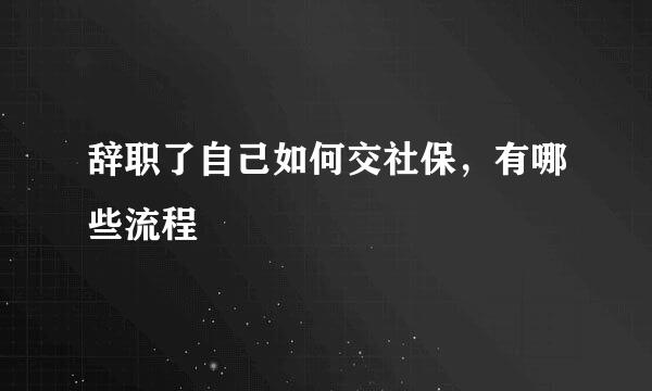 辞职了自己如何交社保，有哪些流程