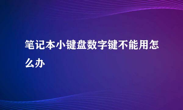 笔记本小键盘数字键不能用怎么办