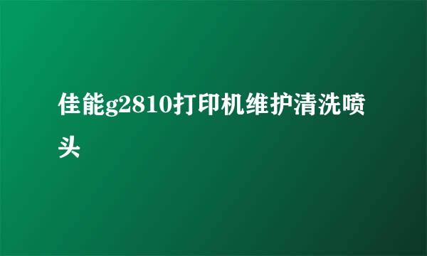 佳能g2810打印机维护清洗喷头
