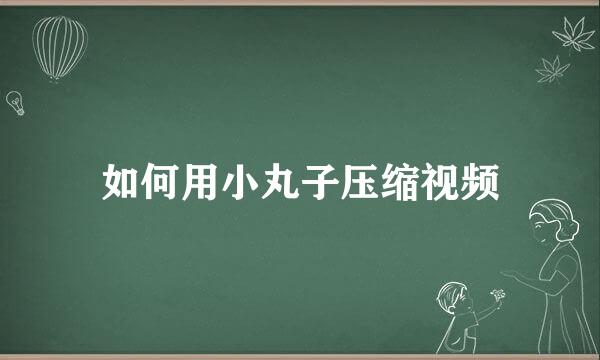 如何用小丸子压缩视频