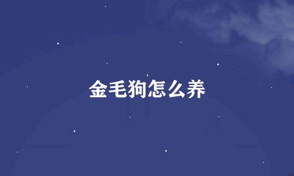 金毛狗怎么养