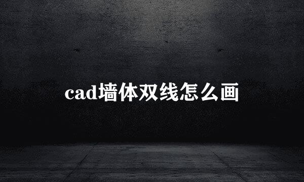 cad墙体双线怎么画
