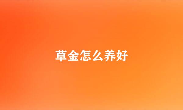 草金怎么养好