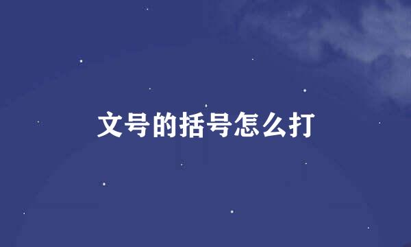 文号的括号怎么打
