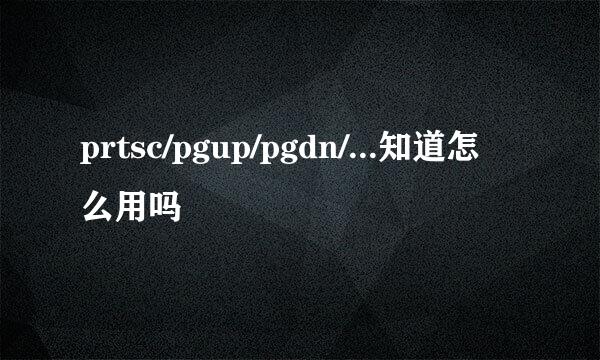 prtsc/pgup/pgdn/...知道怎么用吗