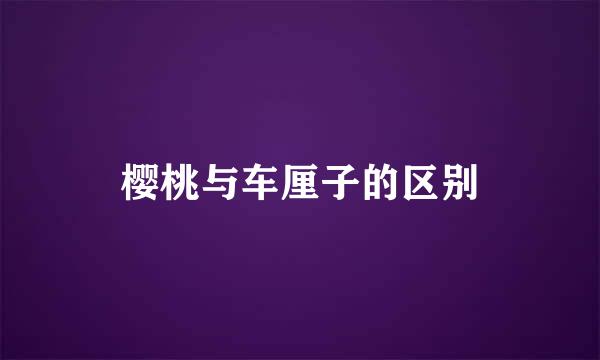 樱桃与车厘子的区别