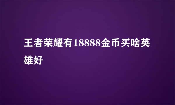 王者荣耀有18888金币买啥英雄好