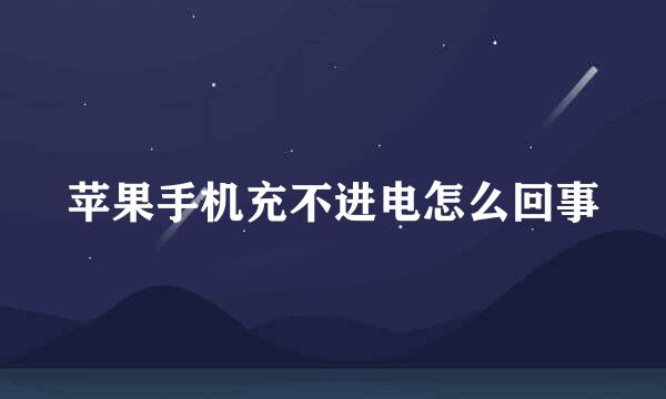 苹果手机充不进电怎么回事