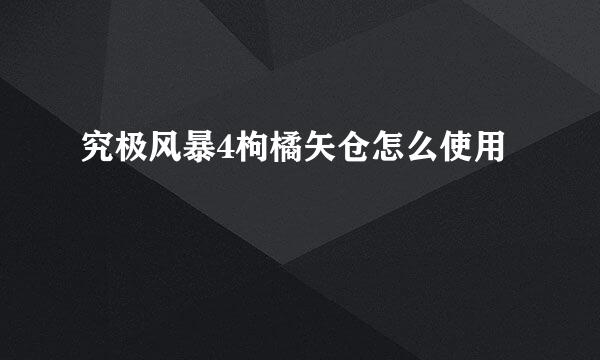 究极风暴4枸橘矢仓怎么使用