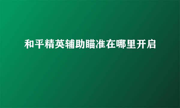 和平精英辅助瞄准在哪里开启