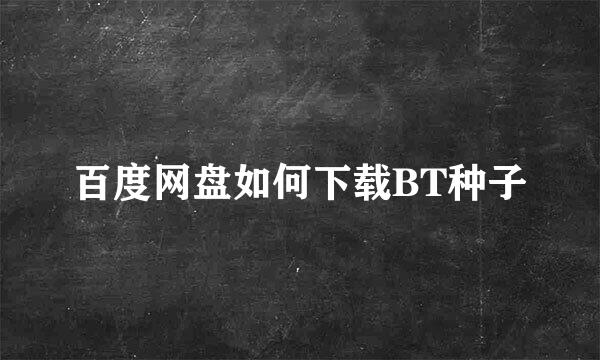 百度网盘如何下载BT种子