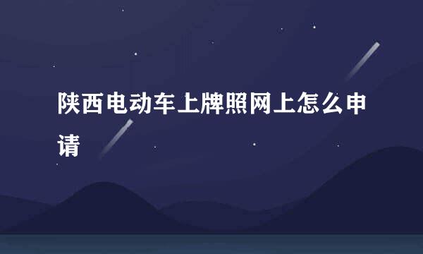 陕西电动车上牌照网上怎么申请