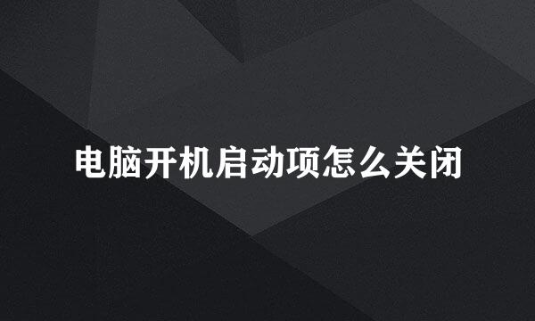 电脑开机启动项怎么关闭