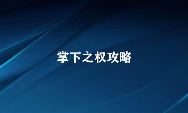 掌下之权攻略