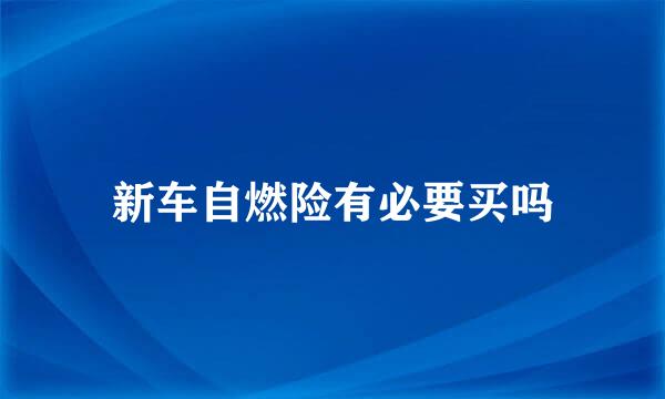 新车自燃险有必要买吗