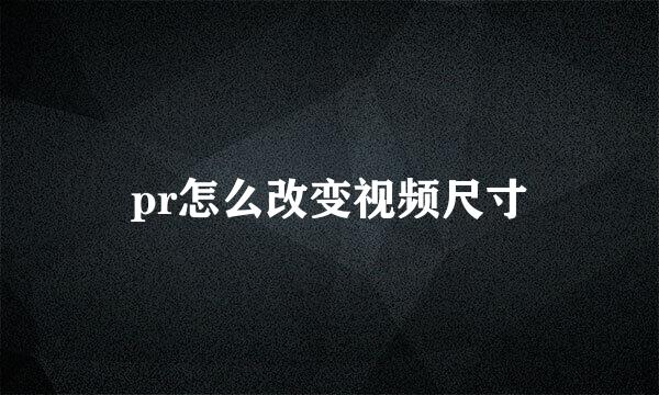 pr怎么改变视频尺寸