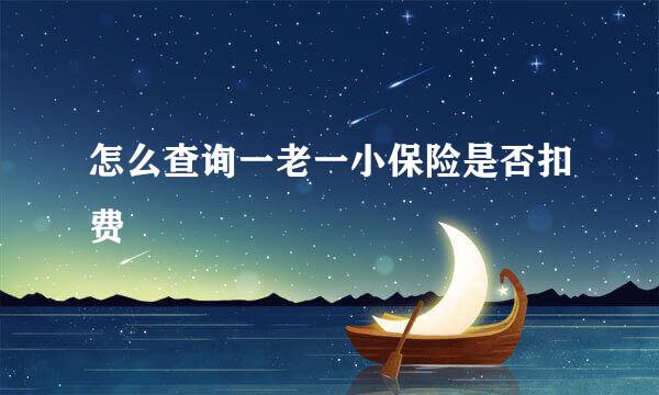 怎么查询一老一小保险是否扣费